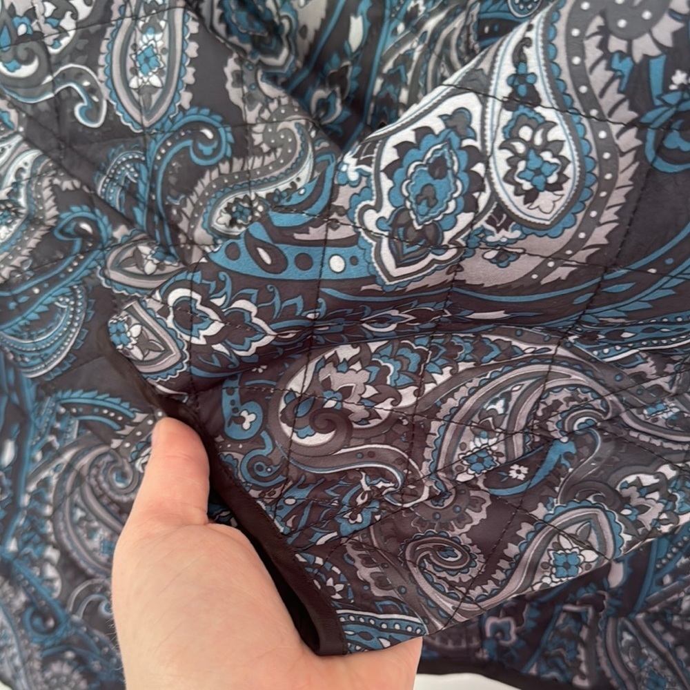 Northern Reflections Paisley Quilted Jacket - Black and Blue - Picture 4 of 8